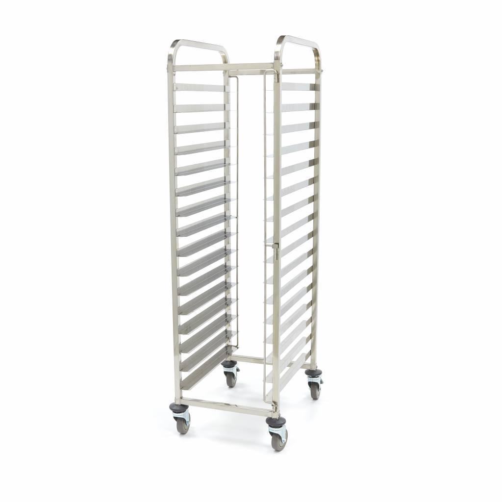 Maxima Stainless Steel Tray Trolley Bakerynorm 16 X 60X40CM