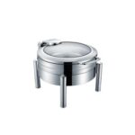 მრგვალი ინდუქციური Chafing Dish შუშის სახურავით YD-4033